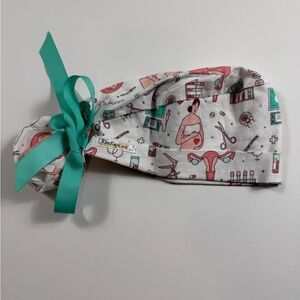 Labor & Delivery Nurse Scrub Cap KimKaps OB/GYN Print Ponytail Surgical Hat